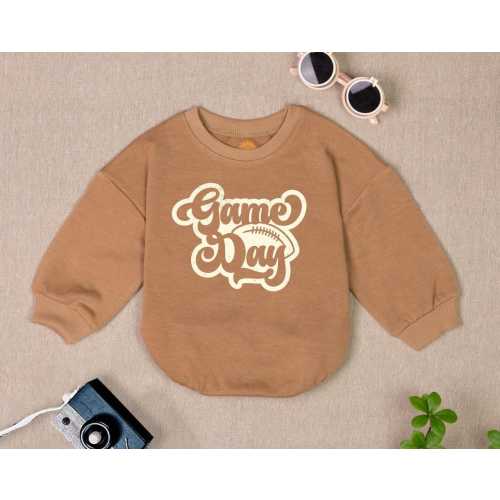 Game Day Football Baby Romper Sweatshirt, Soccer Baby Bodysuit, Football Baby Romper, Sport Baby Boy Clothes ,Bodysuit Baby Gift Clothes
