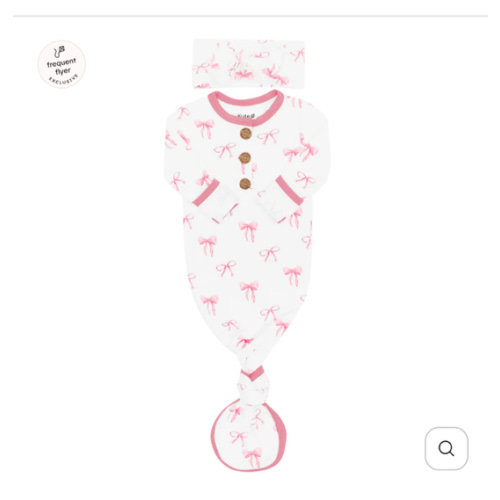 Knotted Gown with Bow Set in Cloud | Kyte Baby