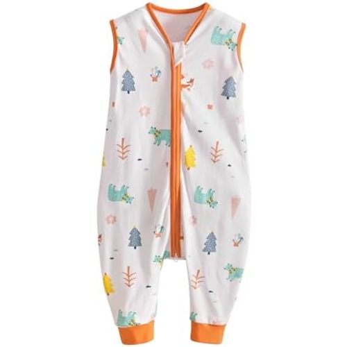 Baby Sleepsack with Feet, 100% Cotton Breathable Toddler Sleep Bag Sack Wearable Blanket