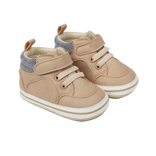 Darzheoy Infant Baby Shoes For Boys Ankle Strap Fall Casual Solid Color Easy On Skin Fabric Breathable Soft Sole Loose Non-Slip Shoes