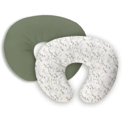 Nursing Pillow Cover, 2 Pack Stretchy Removable Nursing Covers for Breastfeeding Pillows, Ultra Soft Newborn Feeding Pillow Cover for Baby Girl and boy, Willow and sage Style