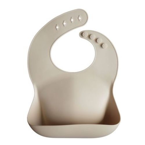 Mushie Silicone Baby Bib, Color: Shifting Sand