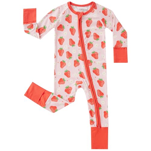 pureborn Baby Boys Girls Sleeper Snug Fit Viscose from Bamboo Pajamas 0-24 Months