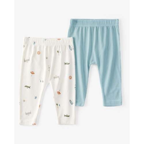 Baby Boy 2-Pack PurelySoft Pull-On Pants - Blue/Ivory - Carter's | Carter's
