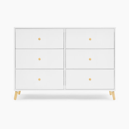 Delta Children Essex 6 Drawer Dresser - Bianca White/Natural