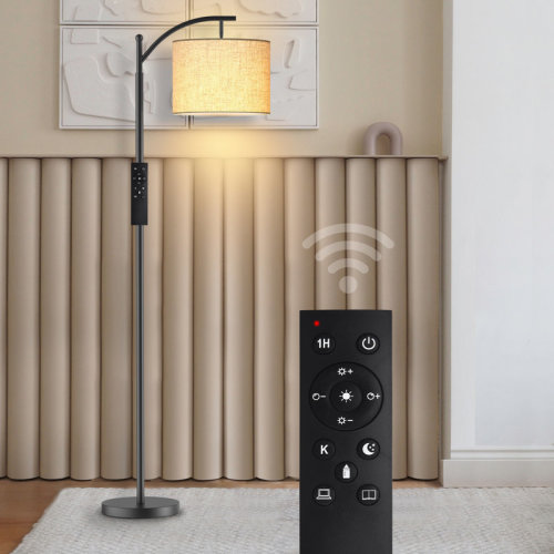 62" Arched Floor Lamp with Remote Control