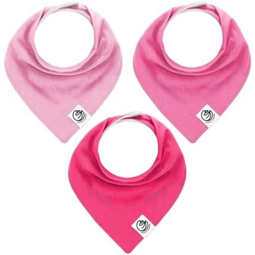 Organic Cotton Baby Bandana Bibs – 3 Pack, Ultra-Soft, Absorbent Drool Bibs with Snaps for Newborns & Toddlers