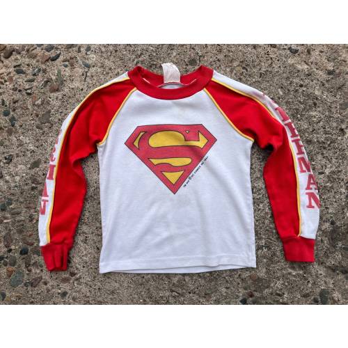 BEAT To HELL Rare Vintage 70s Superman Long Sleeve T-shirt Kids