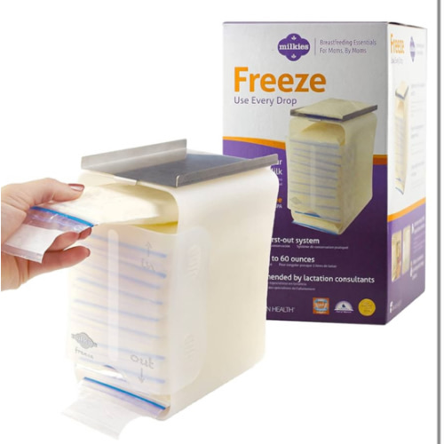 Fairhaven Health Milkies Freeze Organizer for Breast Milk Storage Bags Freezer | Breastmilk Storage Container Storing System for Freezing Breastmilk | Use with Standard Milk Bags