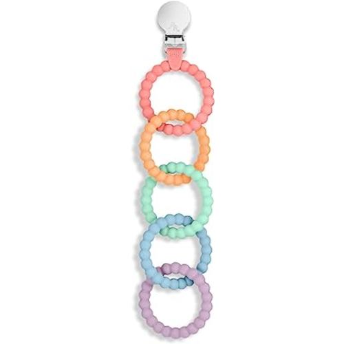 Ryan & Rose Cutie Clinks Attachable Teether Chew Toy for Babies (Mosaic)