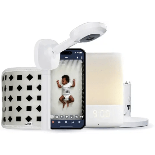 Nanit Superior Sleep Set - Includes Newborn Baby Essentials Pro Camera with Wall Mount, Travel Stand, and The Sound + Light Audio Monitoring Machine & Baby Night Light