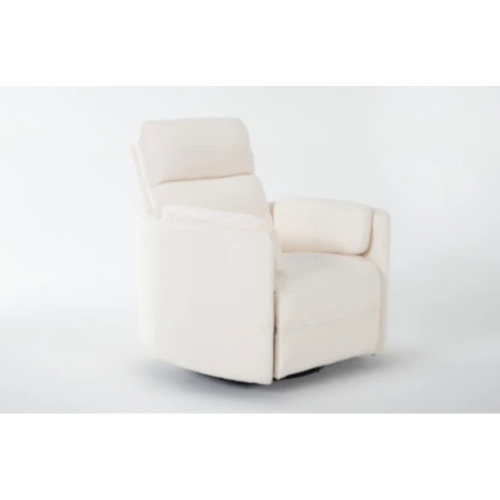 Rayna Oyster Nursery 40" Power Swivel Glider Recliner | USB | Living Spaces
