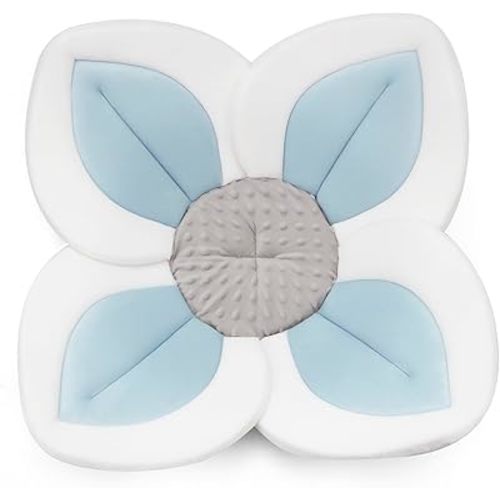 PandaEar Baby Lotus Bath Flower Pad for Infant Newborn| Soft Baby Flower Bath Petals for Sink Bathtub Essentials Shower Gift (Blue)