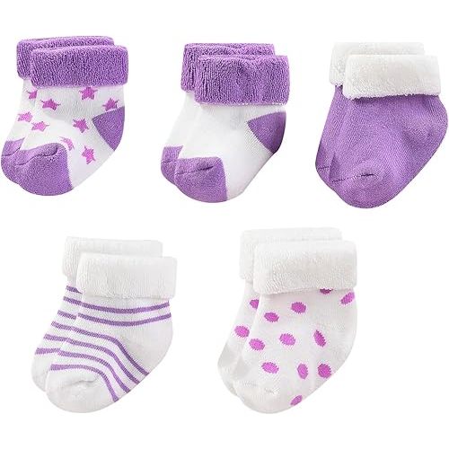 Unisex Baby Terry Socks 5-Pack for Baby boy and girl 0-12 Months Warm Cotton Socks