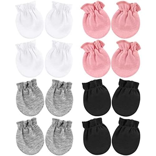 BQUBO Newborn Infant Toddler Mittens No Scratch Cotton Elastic Wrist Gloves Hypoallergenic for 0-6 Months Baby Boys Girls