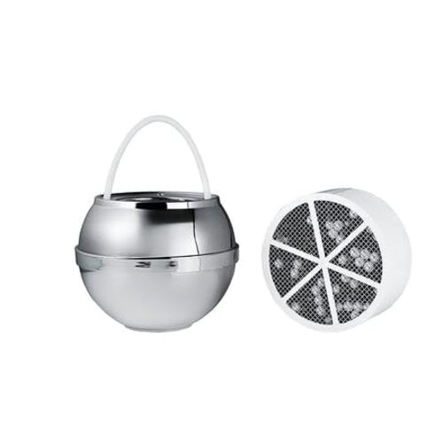 Crystal Quest Bath Ball & Replacement Filter Cartridge Bundle - Water Filter System-Reduce Contaminants for Softer &Smoother Skin-Effortless & Quick Installation| Bundle and Save (Chrome)