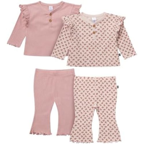 Modern Moments by Gerber baby-girls 4-pack Henley Top and Pants Set