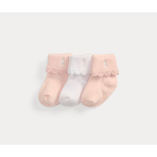 Scalloped-Cuff Crew Sock 3-Pack