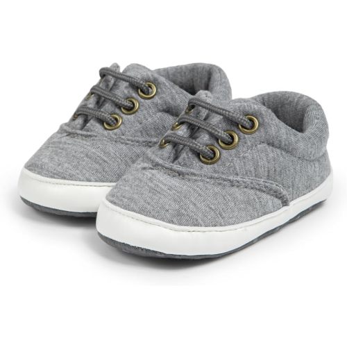 Morbido Infant Baby Boys Girls Canvas Sneaker Toddler Slip On Anti Skid Newborn First Walkers Candy Shoes for 0-18 Months - 0-6 Months Infant - Y1-zgrey