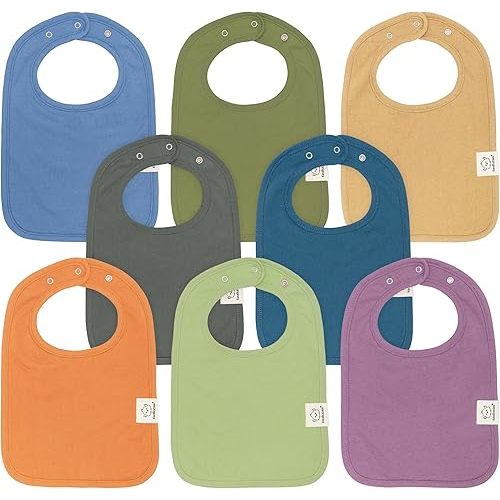 KeaBabies 8-Pack Organic Baby Bibs for Boys, Girls - Super Absorbent Cotton Drool Bibs for Baby Girl & Boy, Teething Toddler, Drooling Newborn, Ultra Soft & Machine Washable (Cruise)