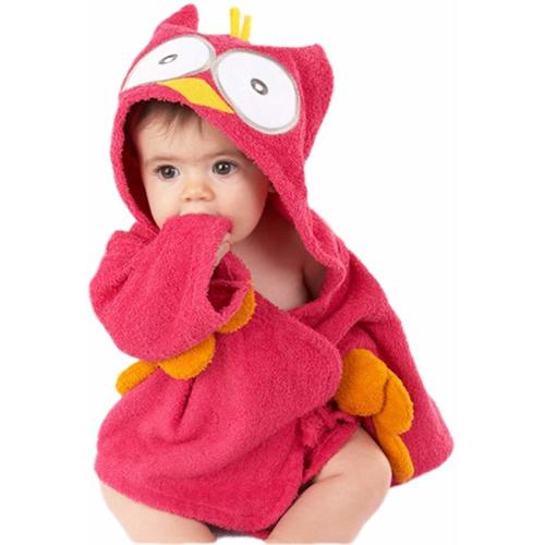 Baby Boys Girls 0-3 Years Bath Towel Shark/Owl Bathrobe Cute Hooded Sleepwear