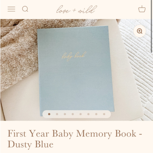 First Year Baby Memory Book - Dusty Blue
