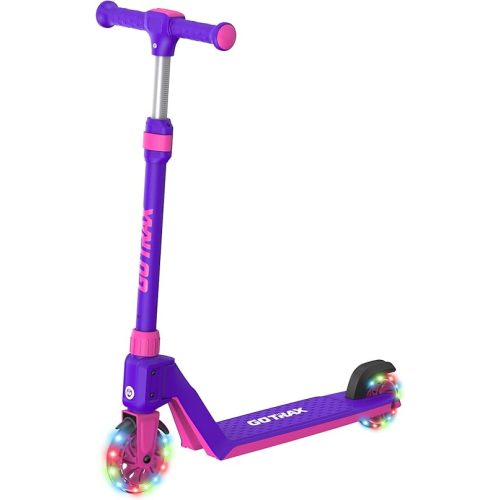 Gotrax K03 Kick Scooter for Kids, 5" LED RGB Lighted Wheels, 4.6 Lbs Lightweight and One-Click Detachable Design, Height Adjustable Handlebars, Anti-Slip Deck and Max Load 110 Lbs for Boy&Girl Age 3+