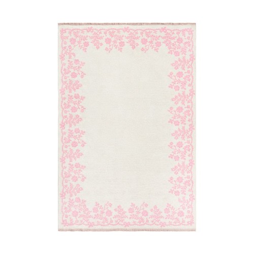 LoveShackFancy Floral Border Washable Reversible Rug