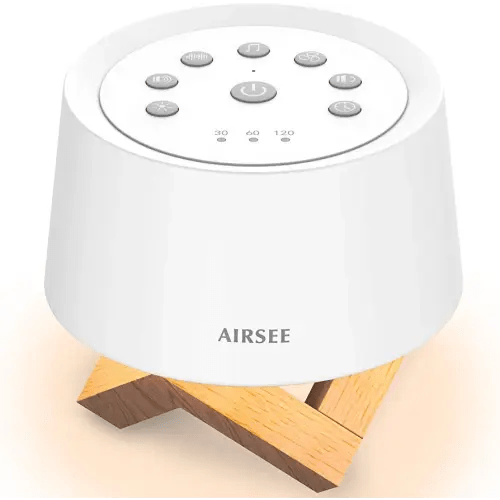 AIRSEE Sound Machine White Noise Machine with Baby Night Light Built-in 31 Soothing Sounds with Timer & Memory Features for Better Sleep, Portable Noise Machine for Baby, Adults
