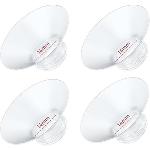 4PC Flange Insert 14mm Compatible with Momcozy M5/M6/M9/S12 Pro/V1 Pro/V1 Pro Breast Pump, Fit for Eufy/Elvie/Medela/Spectra/Lansinoh/NCVI/Lansinoh/TSRETE with 24mm Flange/Shield Breast Pump