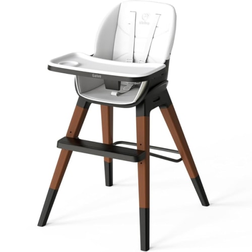 8 in 1 Highchair, Convertible Wooden Baby High Chair with Tray, Adjustable High Chair for Babies and Toddlers, Easy to Clean, Grow with Family|Booster|Learning Table|High Stool