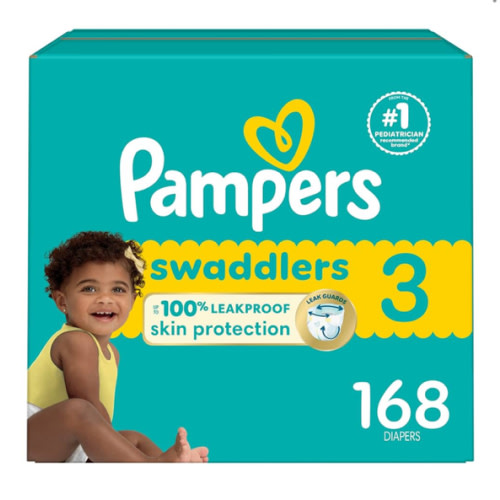 Pampers Baby Diapers - Swaddlers - Size 3, 168 Count, Ultra Absorbent Disposable Infant Diaper