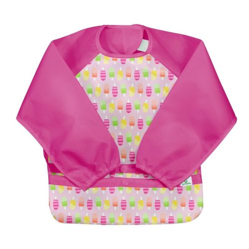 Green Sprouts Snap & Go Easy-wear Long Sleeve Bibs Popsicles 12-24 Months - Pink