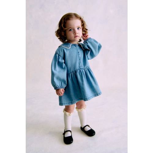DENIM DRESS WITH SAILOR COLLAR