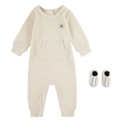 Converse Baby Long Sleeve Romper & Bootie Set - Cream 3-6m