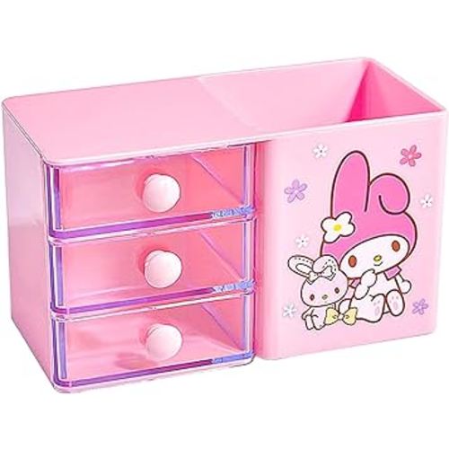 Kawaii Pen Holder Drawer Storage Box Office Desktop Office Supplies Three-Layer Cartoon Colorful Small Drawer Box