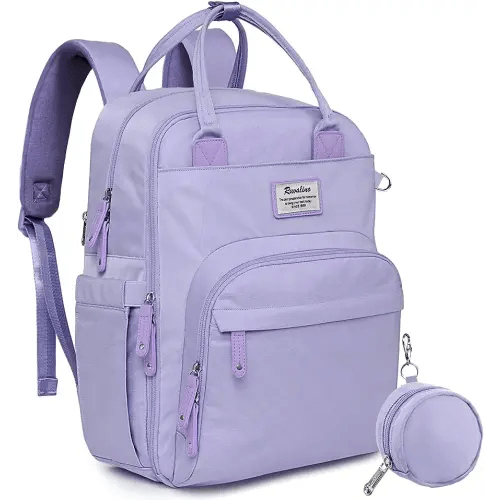 RUVALINO Diaper Bag Backpack, Multifunction Travel Back Pack Maternity Baby Changing Bags, Diaper Changing Totes, Waterproof and Stylish, Taro Purple
