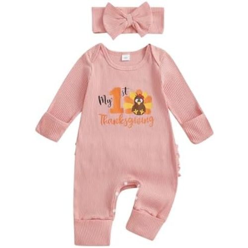 My First Halloween Baby Girl Outfit Pumpkin Onesie Romper Long Sleeve Jumpsuit Infant Newborn Outfits Clothes