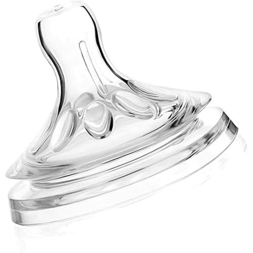 Bottle Nipple 4pcs Nipples Transparent Soft Silicone Baby Bottles for 6 to 12 Month Old Infant-Avent