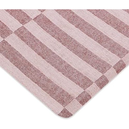 Babyletto Muslin Baby Bassinet Sheets for Girls & Boys - GOTS Certified Breathable Organic Cotton Cover - 360° Fitted, Soft & Cozy Rectangle Bedside Bassinet Sheets, Maroon Offset Stripe
