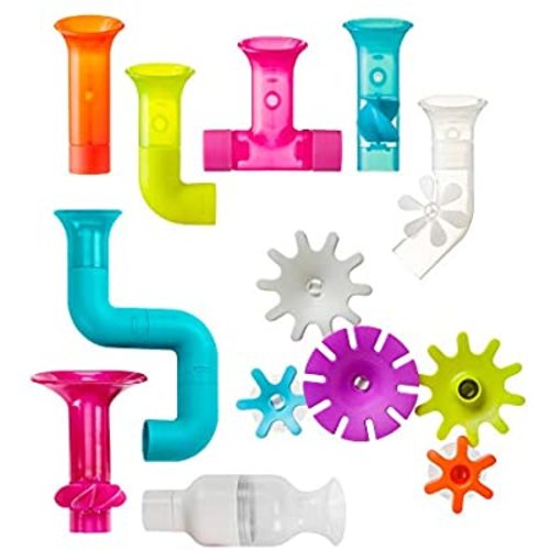 Boon BUNDLE Building Toddler Bath Tub Toy with Pipes, Cogs and Tubes for Kids Aged 12 Months and Up, Multicolor (Pack of 13)