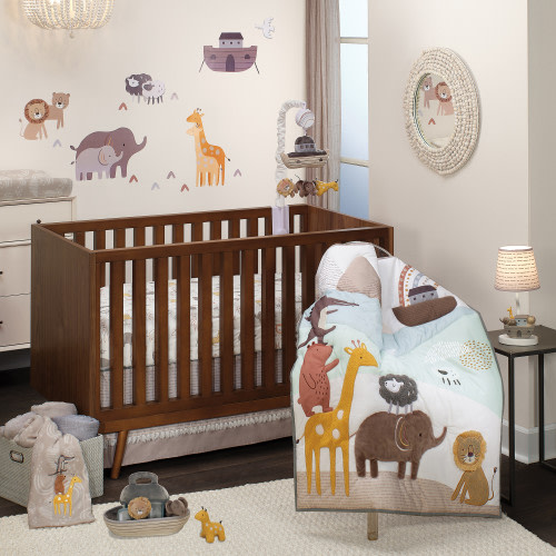 Lambs & Ivy 3-Piece Crib Bedding Set - Baby Noah