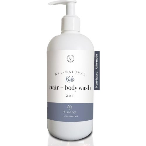 Rowe Casa Organics 2-in-1 Kids Hair & Body Wash with Therapeutic Essential Oils – Fruity Kids Shampoo & Body Wash with Sweet, Bright & Uplifting Scent – 16 Fl. Oz
