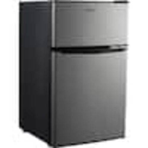 Whirlpool 3.1 cu. ft. Compact Mini Fridge in Stainless Steel with Dual Door True Freezer WHR31TS4E