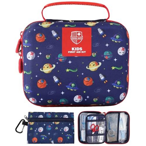 Swiss Safe First Aid Kit for Kids 246 Pieces - for Travel, Home & Car Emergency Kit, Baby & Toddler First Aid, Small Portable Kit with Mini Bag