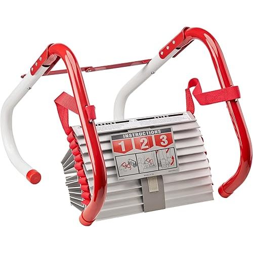 Kidde Fire Escape Ladder, 2-Story Rope Ladder, Extends to 13-Feet, Anti-Slip Rungs