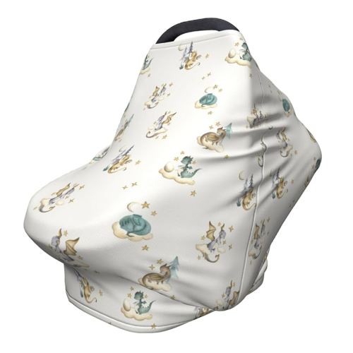 Cute Dragon Car Seat Covers Baby Multi-Use Car Seat Canopy Carrier Cover, Breathable Breastfeeding Cover Boys & Girls