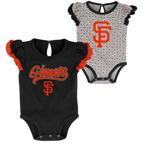 San Francisco Giants Newborn & Infant Scream & Shout Two-Pack Bodysuit Set - Black/Heathered Gray