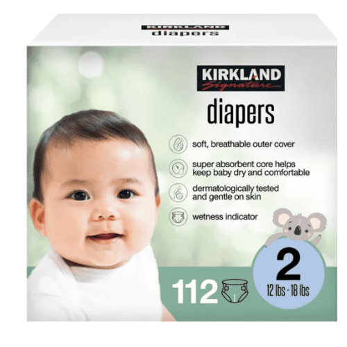 Kirkland Signature Diapers Size 2 (12 lbs+) 112 CT