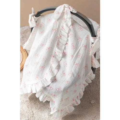 Baby Car Seat Cover - Ribbon / Pink